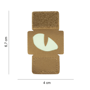 101 INC Laser Cut Patch - Cat Eyes MOLLE Glow (Färg: Coyote)