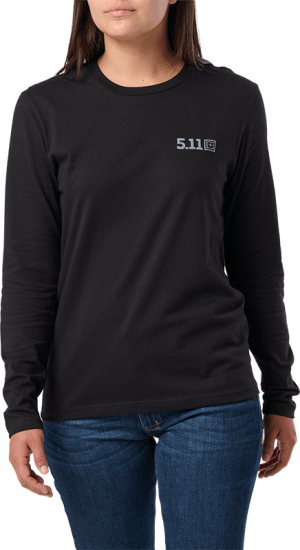 5.11 Tactical Women's All Bark Bite Long Sleeve Tee (Färg: Svart, Storlek: Medium)