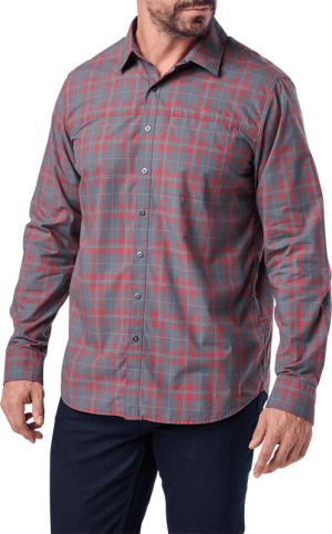 5.11 Tactical Igor Plaid Long Sleeve Shirt (Färg: Red BRBN PLD, Storlek: 2XL)
