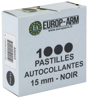 Annan Tillverkare E-A Självhäftande Klisterlapp/Täcklapp 1000st (Färg: Svart, Storlek: 15mm)