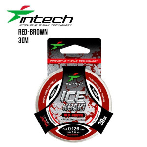Intech Premium Vinterfiske Lina Ice Khaki Röd/Brun 30m (Dimension: 0,148/1,9kg)
