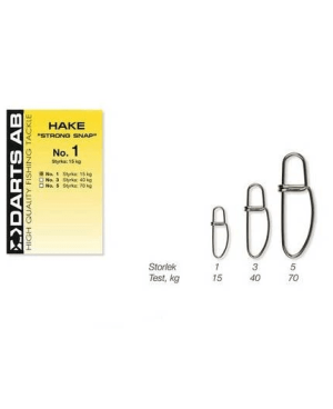 Darts Hake Strong Snap (Storlek & Antal: #1 14 Pack)