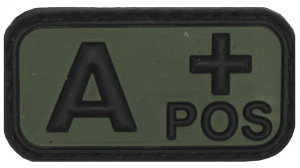 MFH - Max Fuchs MFH Patch PVC Blodgrupp - Svart & Olivgrön (Blodgrupp: A Pos)