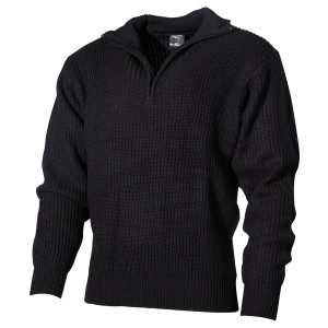 MFH - Max Fuchs MFH Pullover Island Half Zip (Färg: Svart, Storlek: L)