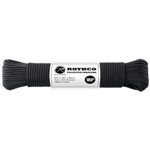 Rothco 550lb Type III Paracord 30m (Färg: Svart)