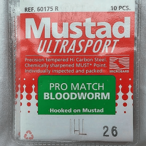 Mustad Ultra Sport Pro Match Bloodworm 10-Pack (Storlek: 26)