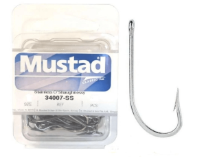 Mustad O'Shaughnessy Hook - Stainless Steel 25-Pack (Storlek: 1)