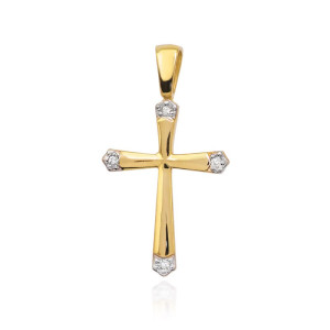 Zawieszka z brylantem krzyżyk - D-0001 / 0.02 ct