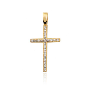 Zawieszka z brylantem krzyżyk - D-0004 / 0.055 ct