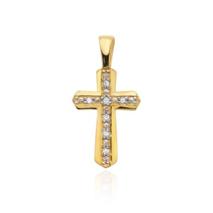 Zawieszka z brylantem krzyżyk - D-0005 / 0.035 ct