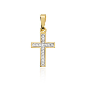 Zawieszka z brylantem krzyżyk - D-0042 / 0.075 ct