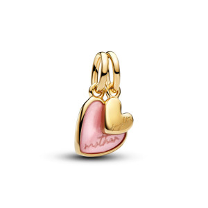 Różowy rozdzielany charms-zawieszka Mama i córka - 763766C01
