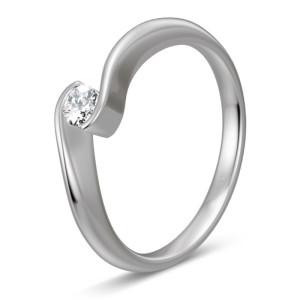 Pierścionek z platyny z brylantem - Pt-85941 / 0.15 ct