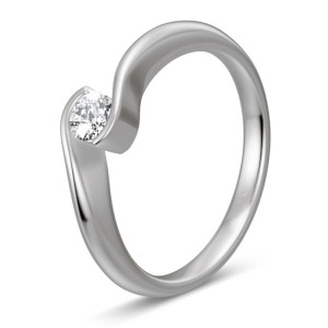 Pierścionek z platyny z brylantem - Pt-85942 / 0.20 ct