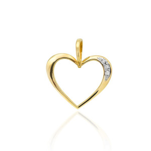 Zawieszka z brylantem serce - Z-0030 / 0.025 ct