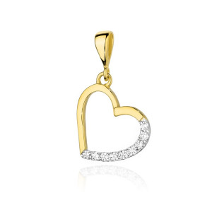 Zawieszka z brylantem serce  - Z-0018 / 0.131 ct