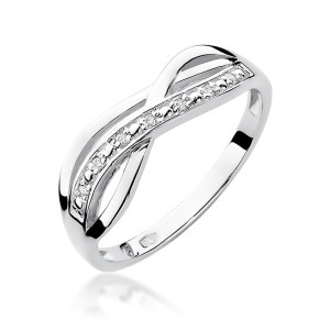 Pierścionek z brylantami z białego złota - W-90W / 0.06ct