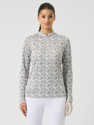 Daily Sports Dull Printed LS Half Neck - Abstract Swirl