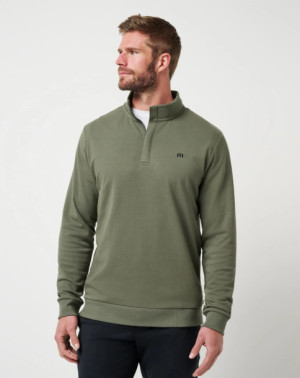 Travis Mathew Mens Cloud Quarter Zip 2.0 - Dark Olive