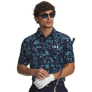 Under Armour Mens Matchplay Printed Polo - Midnight Navy/Blue/White