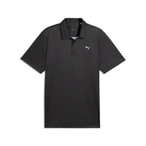 Puma Mens Pure 2.0 Geo Diamond Polo - Black/Shady Gray