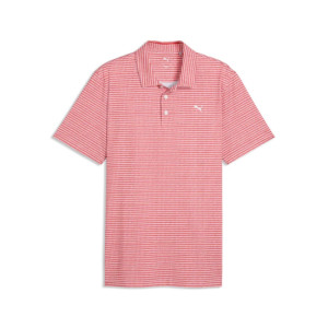 Puma Mens MATTR Stadium Polo - White Glow/Candy Apple