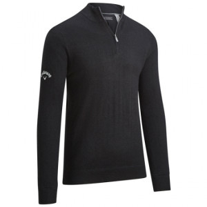 Callaway Apparel Callaway Mens Windstopper 1/4 Zip Sweater - Black Ink