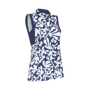 Callaway Apparel Callaway Womens Abstract Floral SL Polo - Peacoat