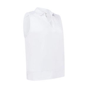 Callaway Apparel Callaway Womens Waist Length Mesh Detail SL Polo - Brilliant White