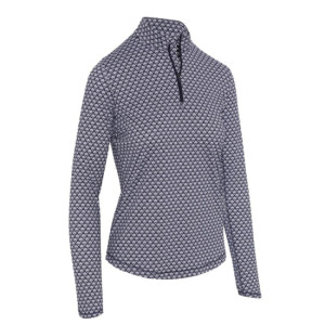 Callaway Apparel Callaway Womens Scarf Geo Printed 1/4-Zip Pullover - Peacoat