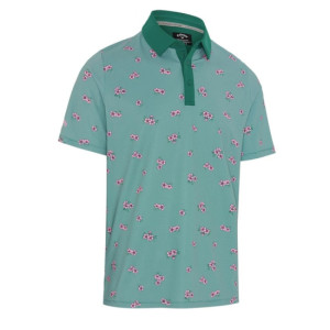 Callaway Apparel Callaway Mens Azalea Gingham Polo Shirt - Galapaogos Green