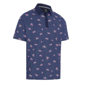 Callaway Apparel Callaway Mens Azalea Gingham Polo Shirt - Peacoat