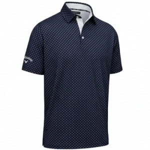 Callaway Apparel Callaway Mens TM Chev Printed Polo Shirt - Peacoat