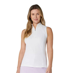 Callaway Apparel Callaway Womens Sleeveless Rib Play Polo - Brilliant White