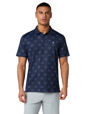 Original Penguin Mens Victory Crest Jaquard Polo - Black Iris