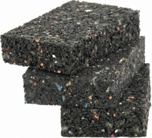 20 Stück Gummigranulat Terrassenpads ca. 20 x 60 x 90 mm ausreichend für ca. ...