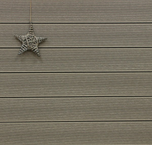 WPC Terrassendielen Vollprofil, kieselgrau, fein gerillt, massiv, 22 x 143 bi...