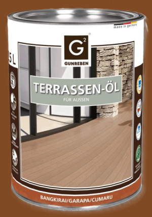 Garapa Öl von Gunreben, 2,5 Liter Terrassendielen Öl ausreichend für ca. 20-2...