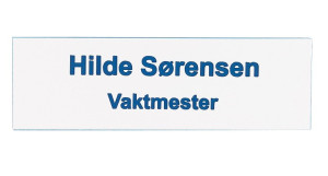 Navnskilt standard - Hvit/Blå