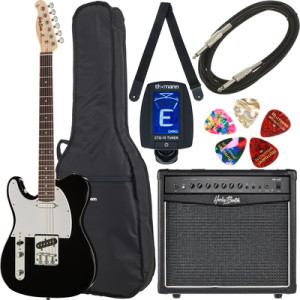 Harley Benton TE-20 BK LH Standard Set 3 Noir haute brillance