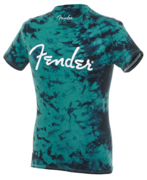 Fender T-Shirt Tie-Dye Logo Blue M nero