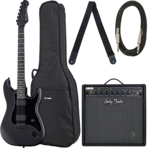 Harley Benton ST-20HH Active SBK Bundle Noir mat