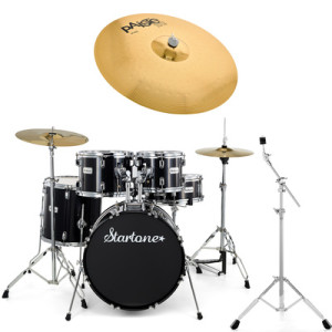 Startone Star Drum Set Studio Bundle BK Noir