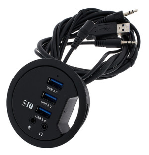 Studio Desk Cable Inlay USB 3 Hub nero