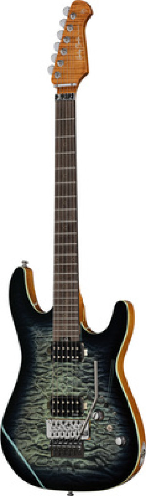 Harley Benton Fusion-IV HH RW FR QBLB Quilt Blue Burst