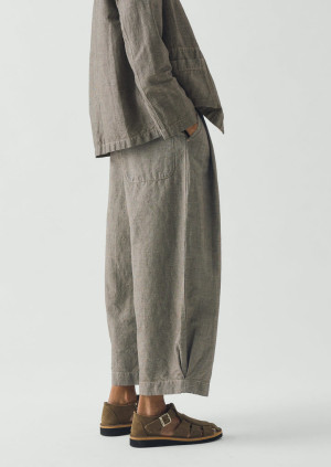 Carys Micro Houndstooth Wide Leg Trousers | Vintage White/Black