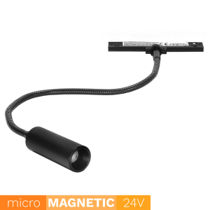 Elastyczna lampa do szyn magnetycznych UN5-YDL20 Micro Magnetic 3W 3000K czarna - DomenoLED