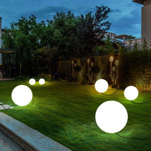 Biała lampa ogrodowa kula BALL 40 cm (ES-B040) - Step into Design