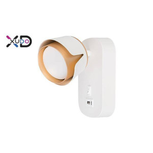 Kinkiet do czytania z ładowaniem USB GX53 biały+złoty (XD-IK271W) - Xudo