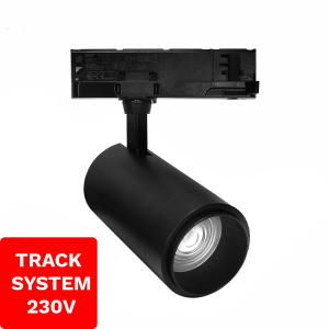 Reflektor Szynowy Zoom TRACK SYSTEM DD-04 230V 10W-30W 3000K Czarny 3 Fazowy 230V - DomenoLED